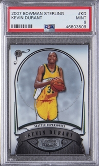 2007-08 Bowman Sterling #KD Kevin Durant Rookie Card - PSA MINT 9